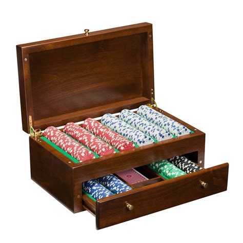 poker set wood case